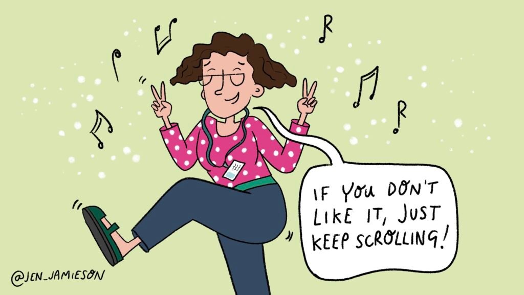 Illustration of teacher TikTok influencer