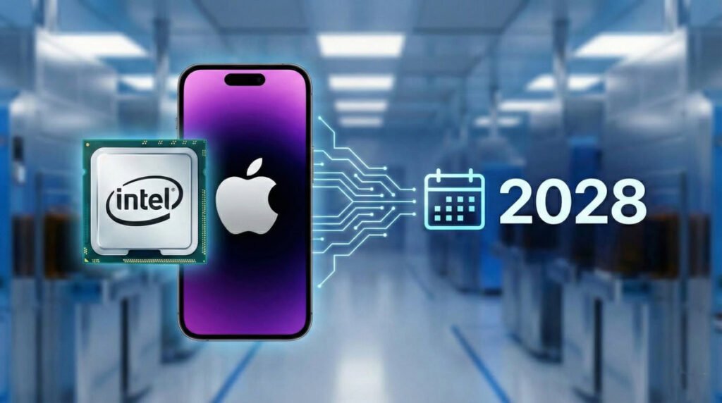 Intel manufacture iPhone chips 2028 featured