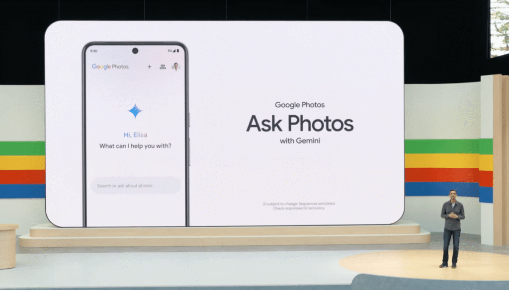 Google Photos brings its prompt-based editing feature to India, Australia and Japan Sundar Pichai presents Google Ask Photos