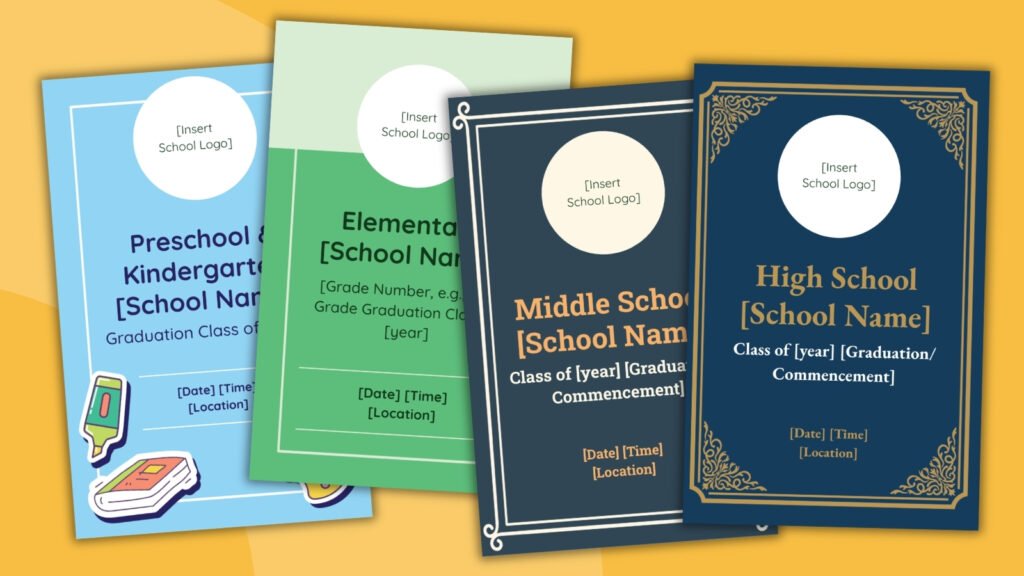 four printable examples of graduation program templates