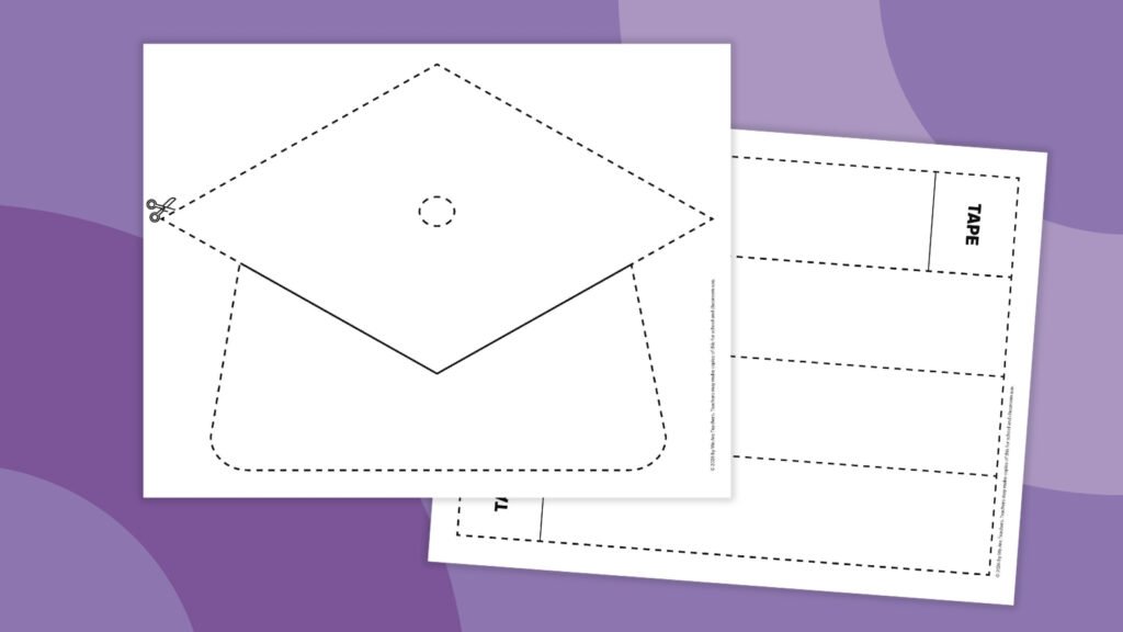Graduation Cap Template (Free Printables) an image of a graduation cap printable for kids
